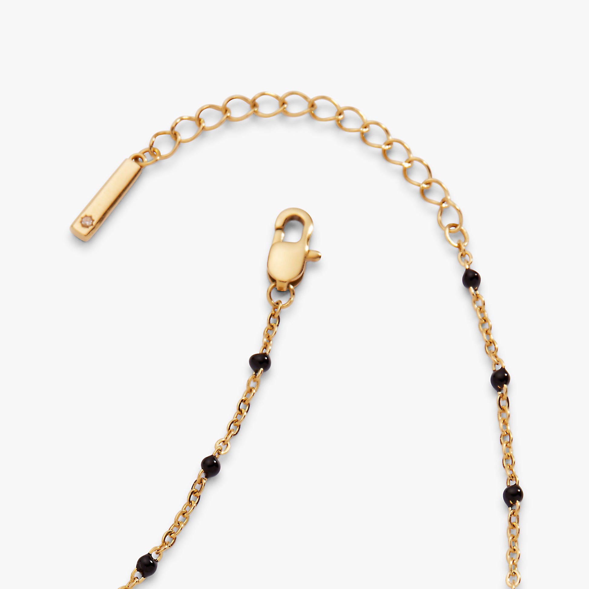 Black Enameled Chain Coin Station Anklet ALEX AND ANI
