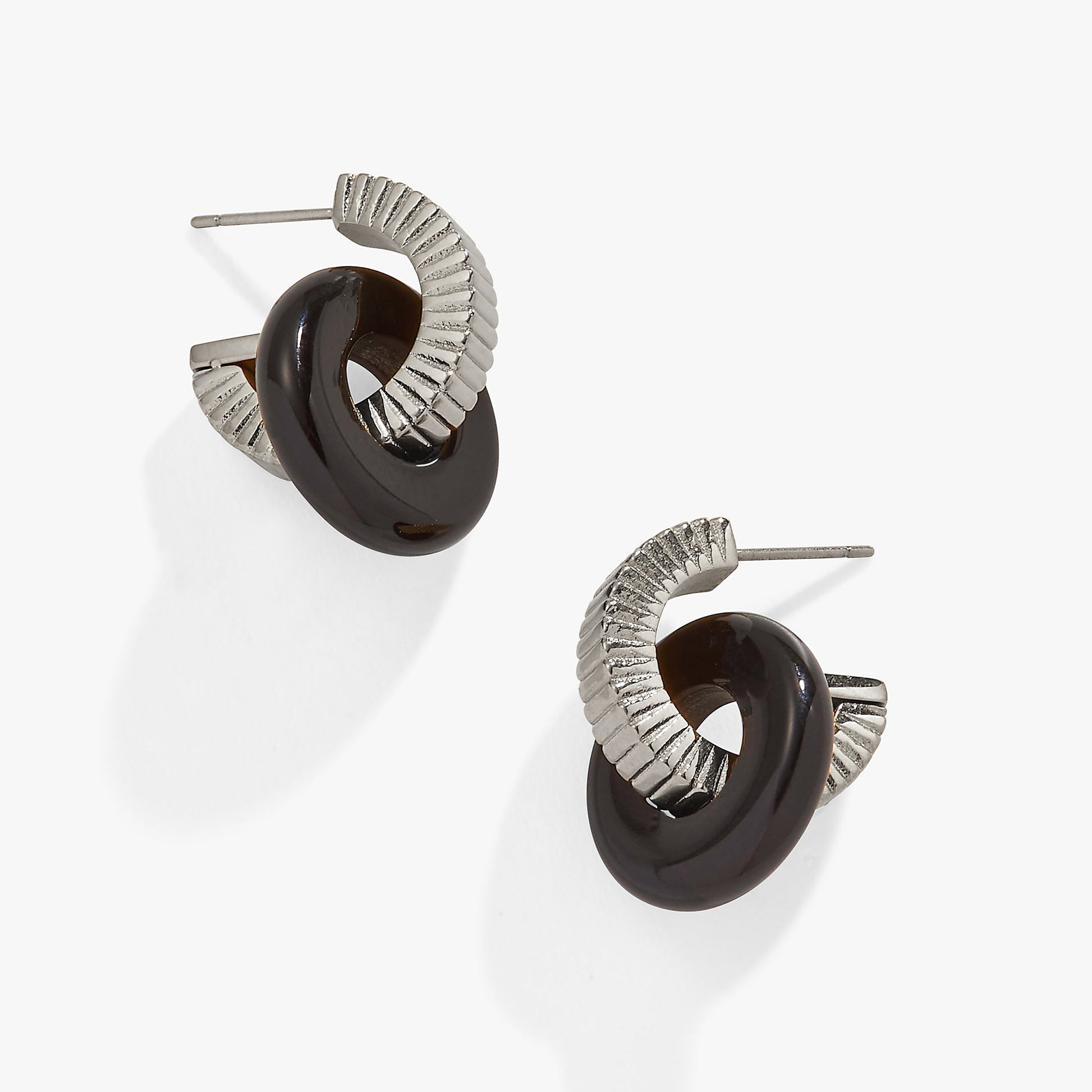 Black Onyx Textured Earrings ALEX AND ANI