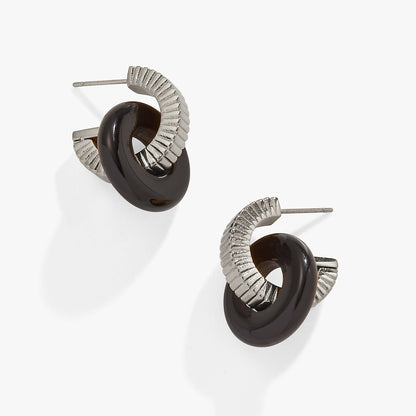 Black Onyx Textured Earrings ALEX AND ANI