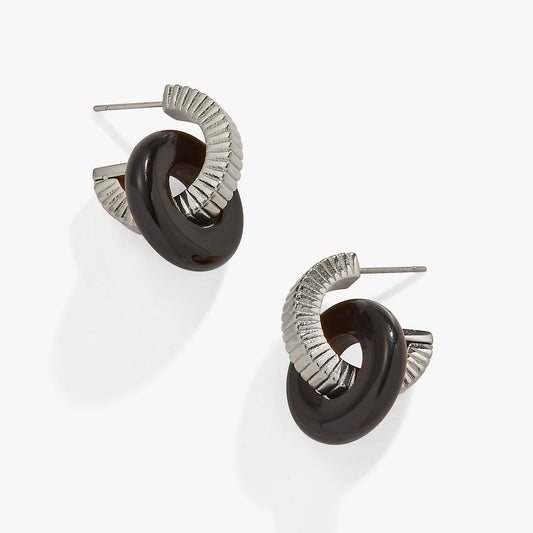Black Onyx Textured Earrings ALEX AND ANI