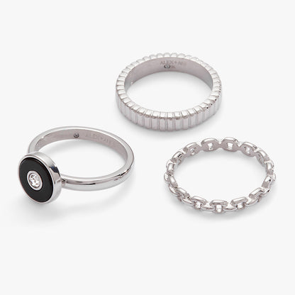 Black Onyx Ring Set of 3 ALEX AND ANI