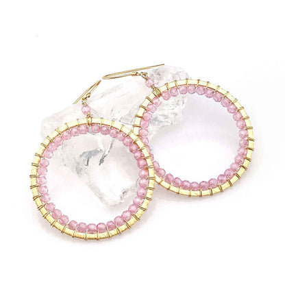 Blue Chalcedony Halo Earrings 14k gold plated sterling silver lightweight French hooks