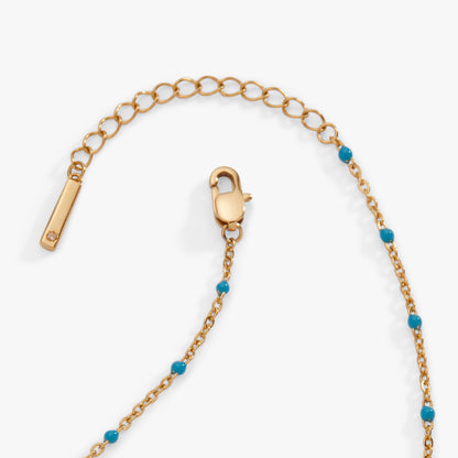 Turquoise Enameled Chain Coin Station Anklet ALEX AND ANI
