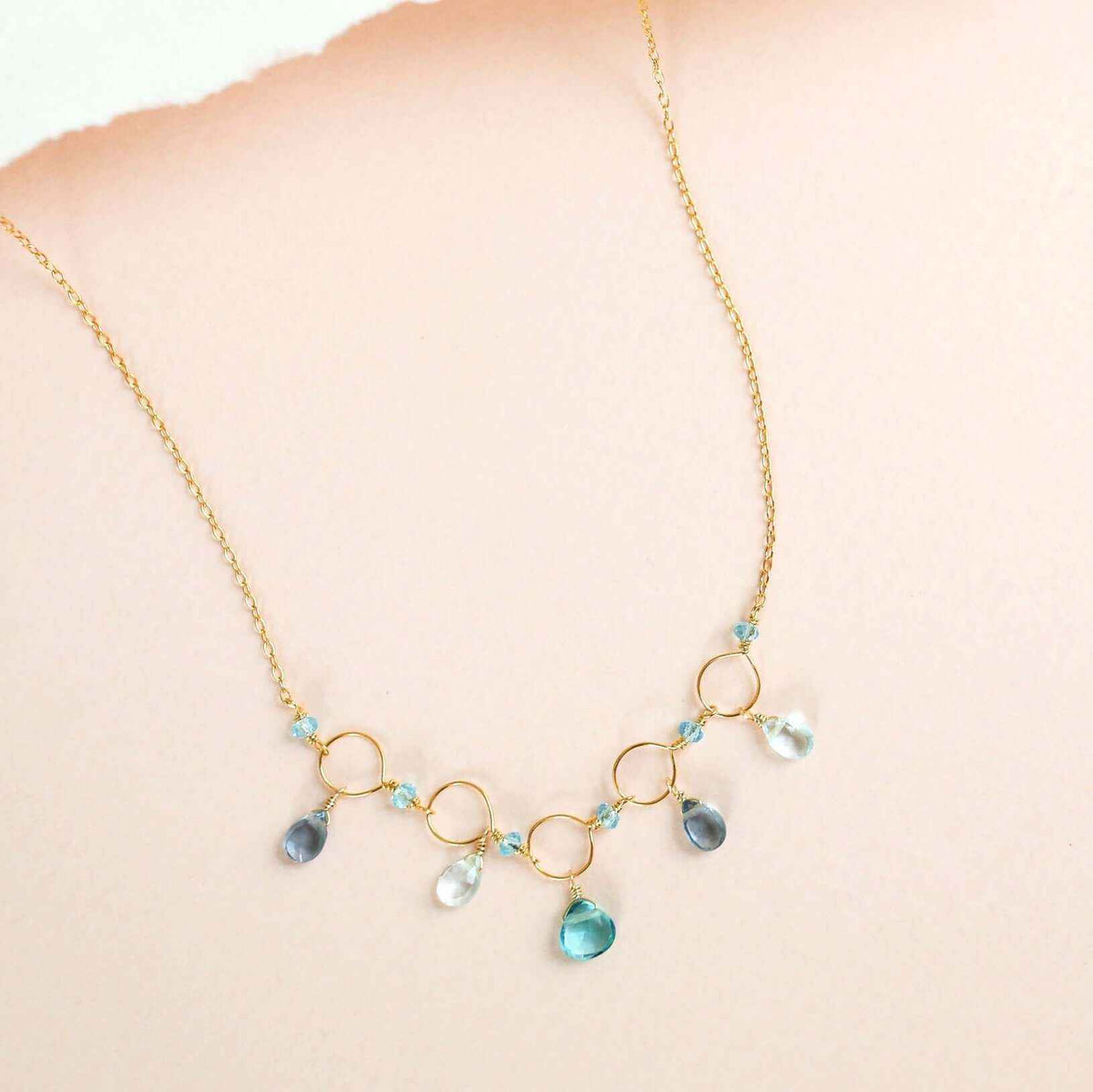 Blue Gemstone Mini Sparkler NecklaceWe like to think of this necklace as a delicate fairytale on a chain. Handmade with Aquamarine, Iolite and Aqua Blue Quartz gemstones
16 - 18" long with 2" extenderSNecklacesPARKEN JEWELRYVettedArcBlue Gemstone Mini Sparkler Necklace
