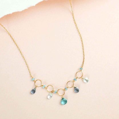 Blue Gemstone Mini Sparkler NecklaceWe like to think of this necklace as a delicate fairytale on a chain. Handmade with Aquamarine, Iolite and Aqua Blue Quartz gemstones
16 - 18" long with 2" extenderSNecklacesPARKEN JEWELRYVettedArcBlue Gemstone Mini Sparkler Necklace