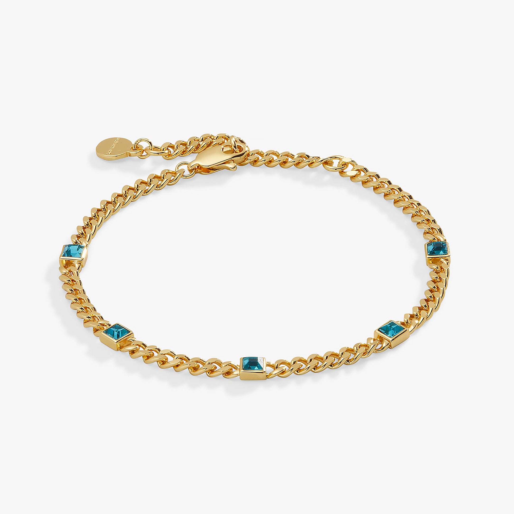 December Birthstone Blue Zircon Curb Chain Bracelet ALEX AND ANI