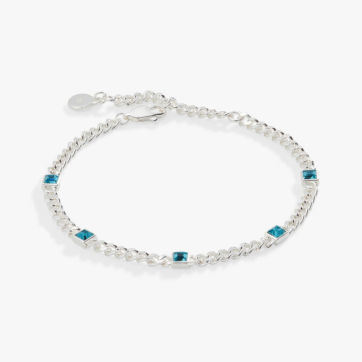 December Birthstone Blue Zircon Curb Chain Bracelet ALEX AND ANI