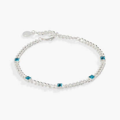 December Birthstone Blue Zircon Curb Chain Bracelet ALEX AND ANI