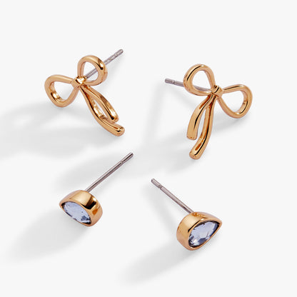Bow & Teardrop Stud Earring Set ALEX AND ANI