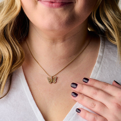 Butterfly + Crystal Necklace, Adjustable ALEX AND ANI