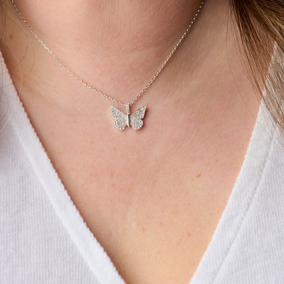 Butterfly + Crystal Necklace, Adjustable ALEX AND ANI