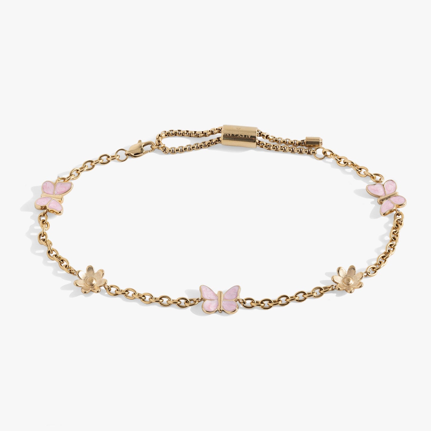 Butterfly and Flower Anklet ALEX AND ANI