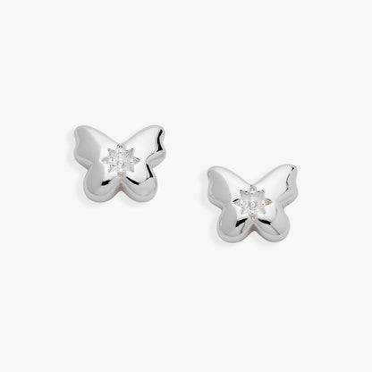 Puffy Butterfly Crystal Stud Earrings ALEX AND ANI