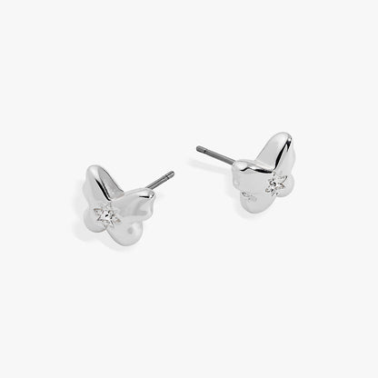 Puffy Butterfly Crystal Stud Earrings ALEX AND ANI