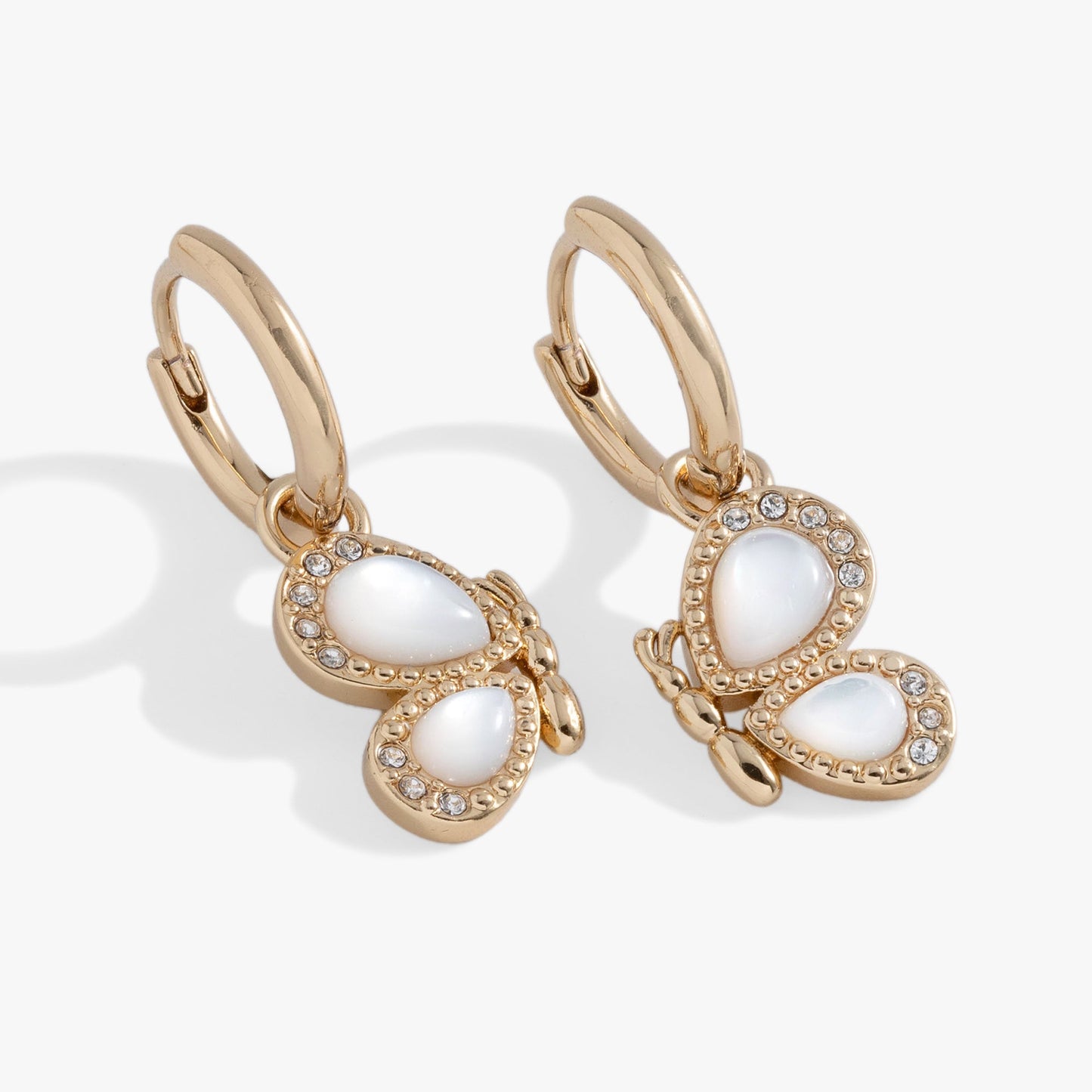 Butterfly Mother of Pearl Huggie Hoop Earrings ALEX AND ANI