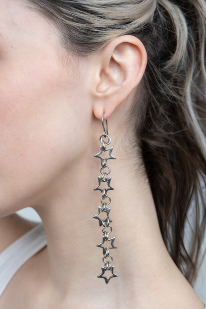 Starlight Viper - Chainmail Star Drop Earrings bywolfgang