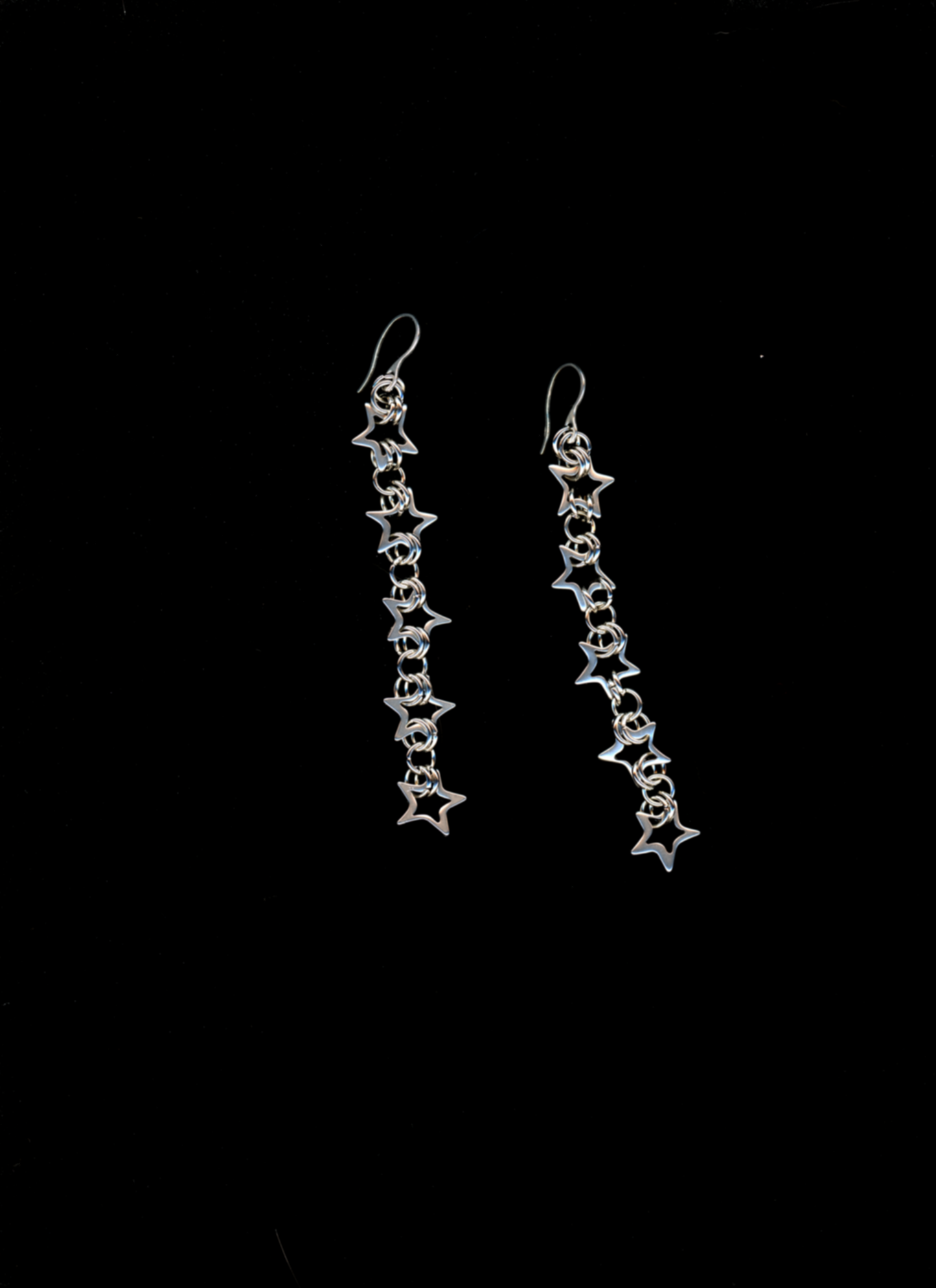 Starlight Viper - Chainmail Star Drop Earrings bywolfgang