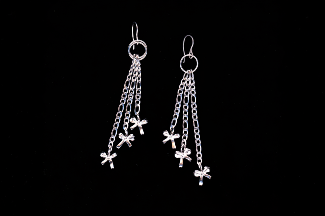 A Little Tied Up' Chain-drop Bow Earrings bywolfgang