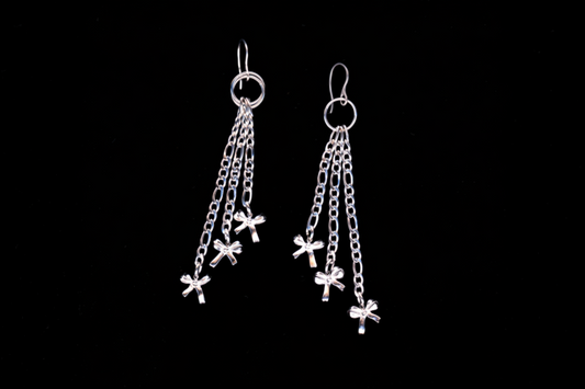 A Little Tied Up' Chain-drop Bow Earrings bywolfgang