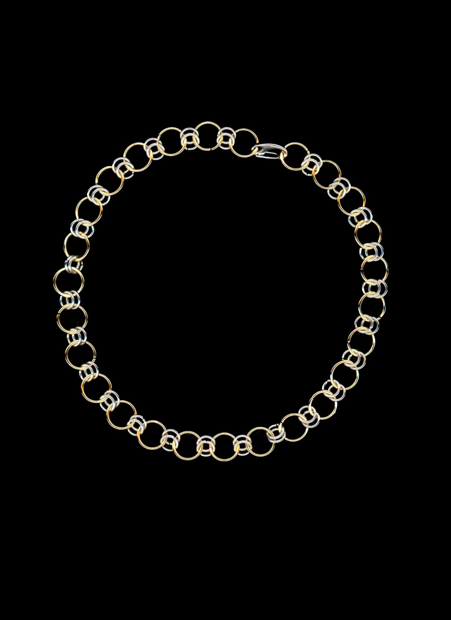 athena mixed metal chainmail necklace bywolfgang