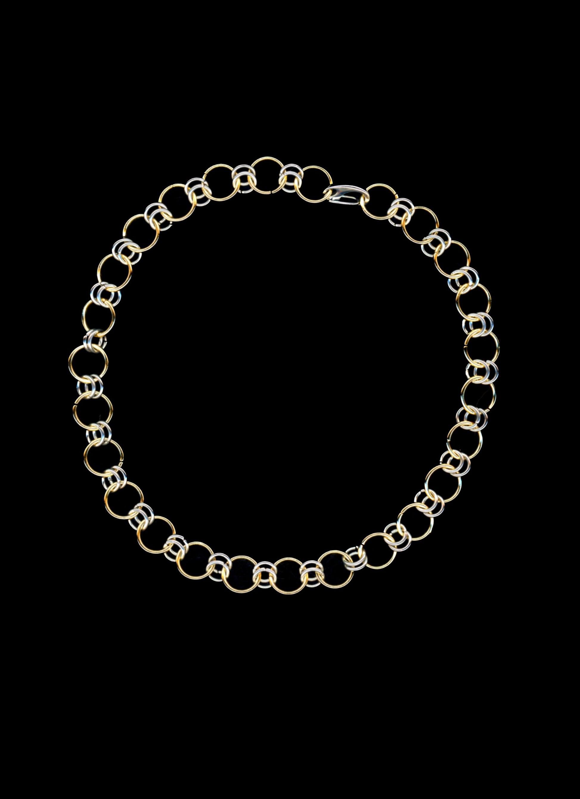 athena mixed metal chainmail necklace bywolfgang