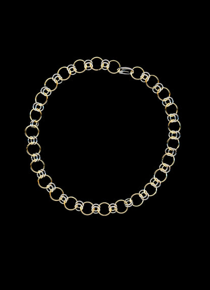 athena mixed metal chainmail necklace bywolfgang