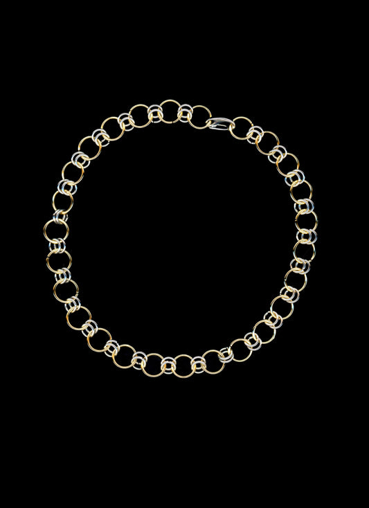 athena mixed metal chainmail necklace bywolfgang