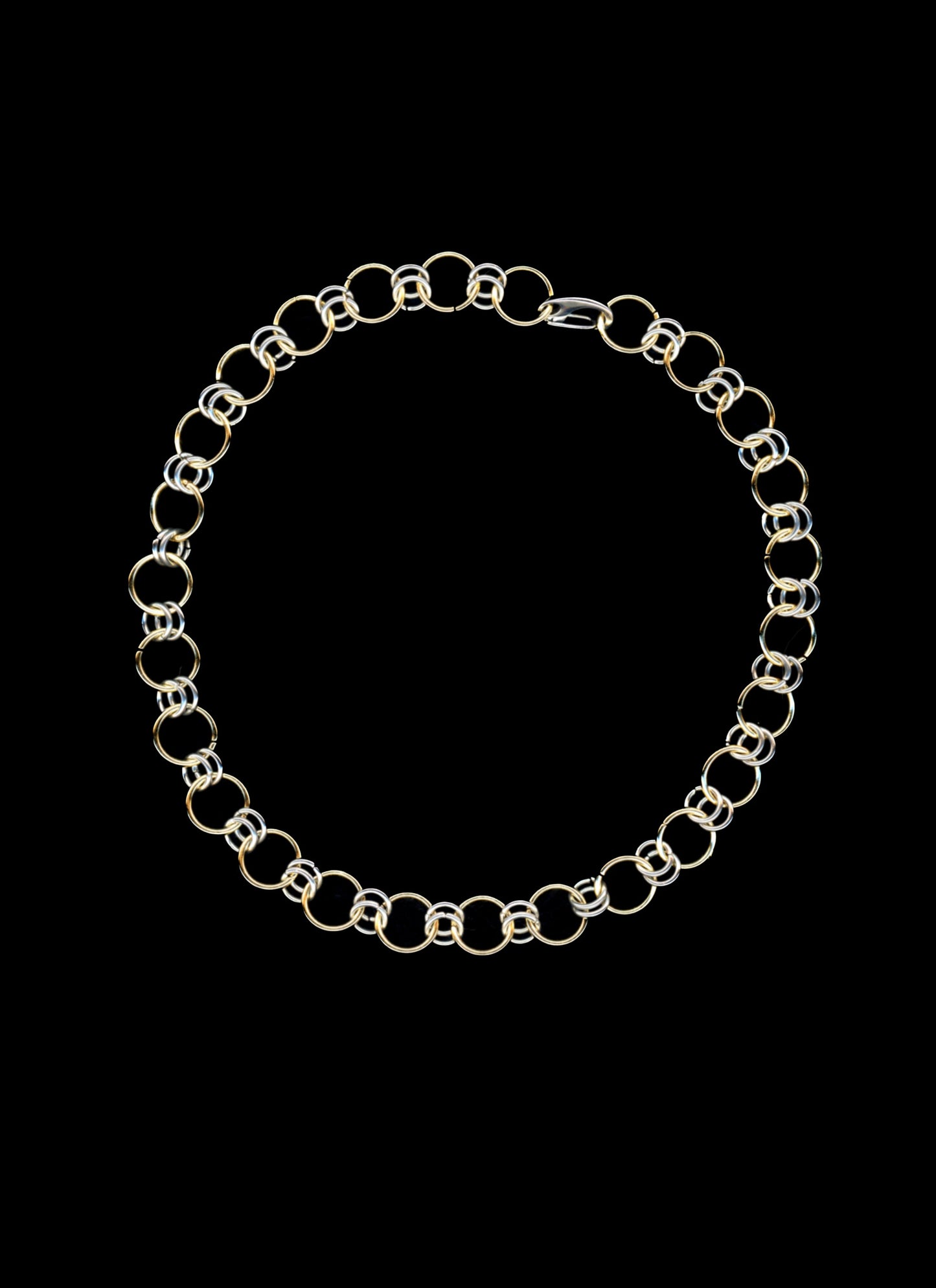 athena mixed metal chainmail necklace bywolfgang