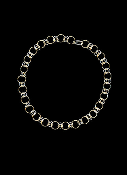 athena mixed metal chainmail necklace bywolfgang