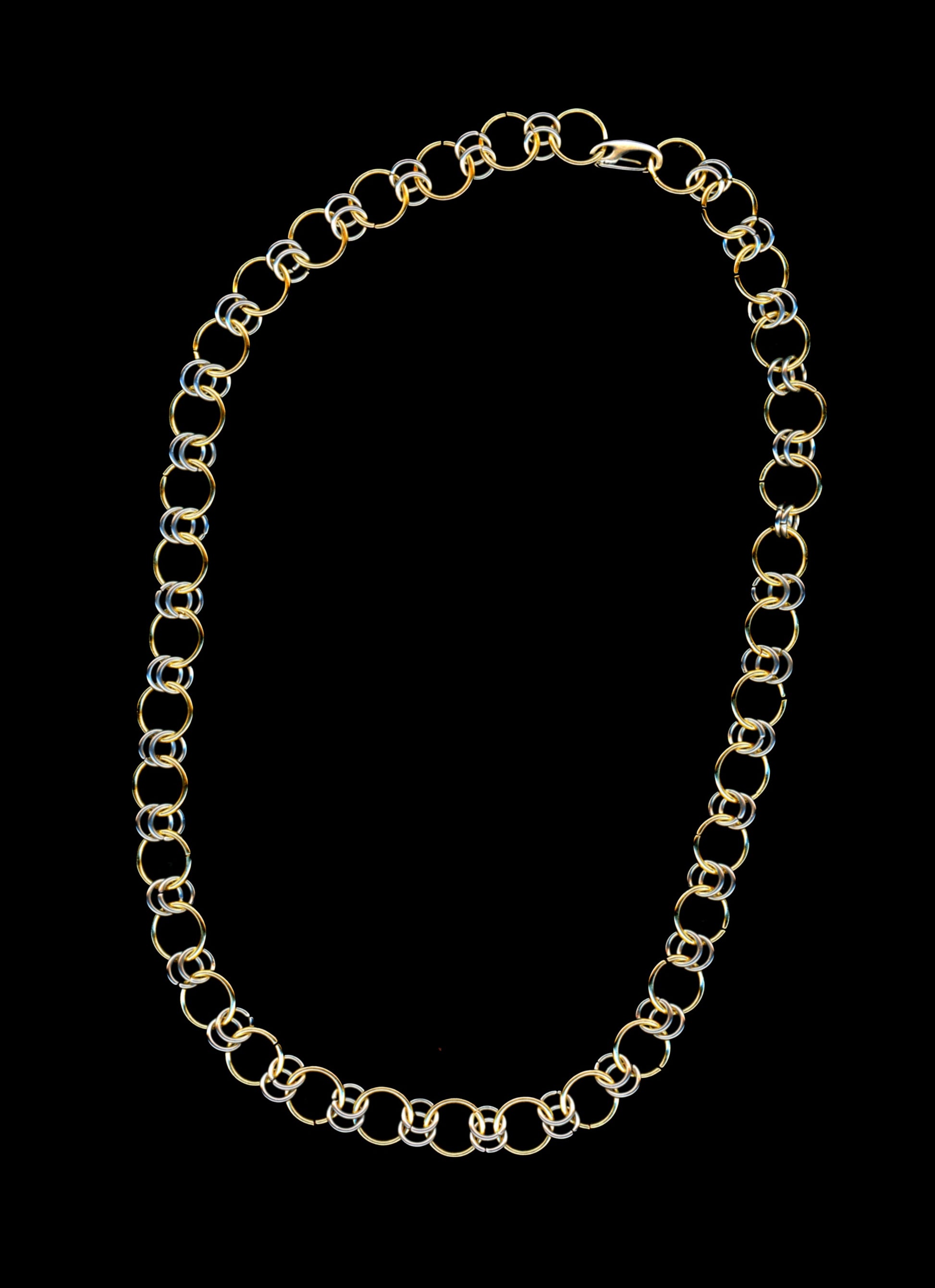 athena mixed metal chainmail necklace bywolfgang