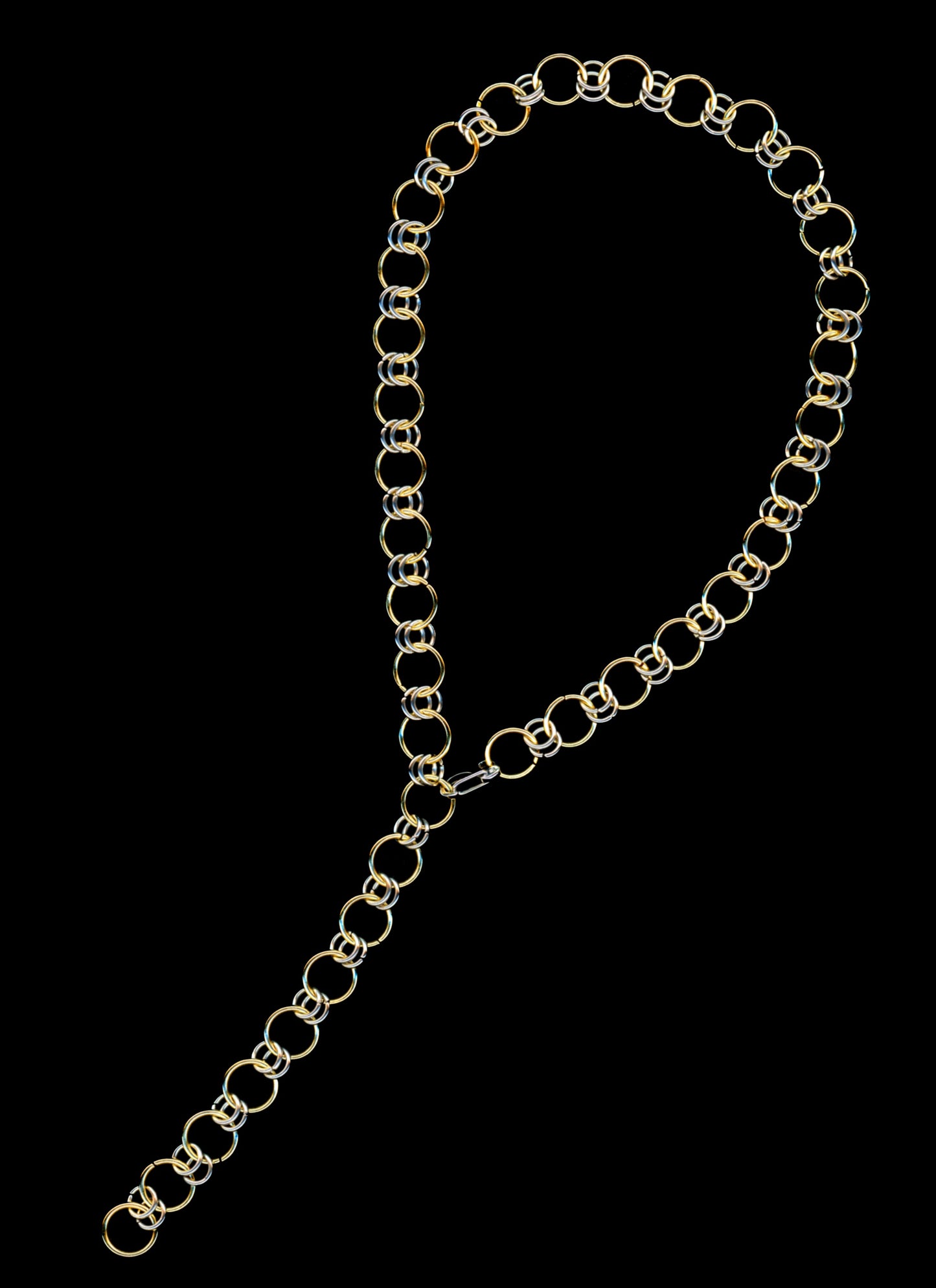 athena mixed metal chainmail necklace bywolfgang