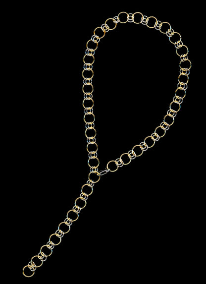 athena mixed metal chainmail necklace bywolfgang