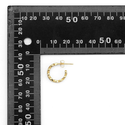 Gold CZ Infinity Line Huggie Earrings, Sku#Y847