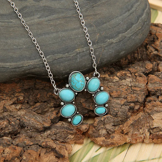 Turquoise Alloy Pendant Necklace Bumpkin Ranchwear