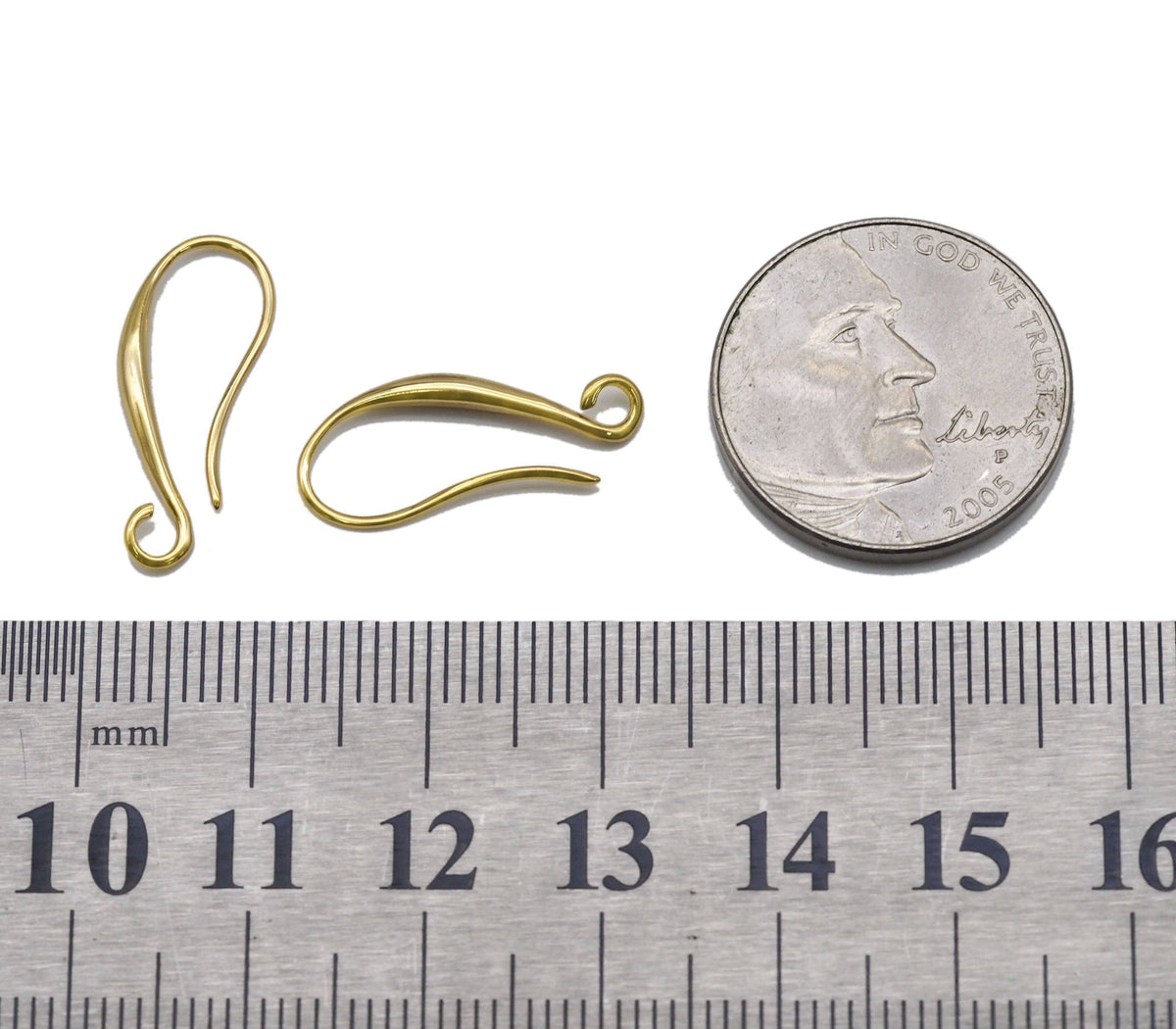 Gold Earring Hooks, Sku#Y752