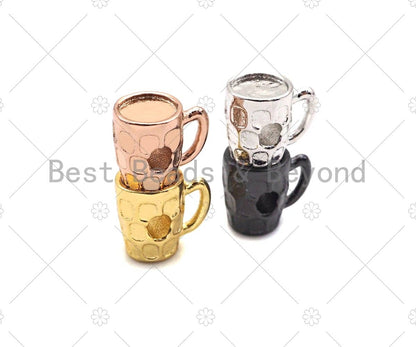 High Polished Coffee Cup Big Hole Spacer Beads, Gold/Silver/Rose Gold/Gunmetal Cup Spacer Beads, Men's Bracelet Charm, 11x9mm,Sku#Y425