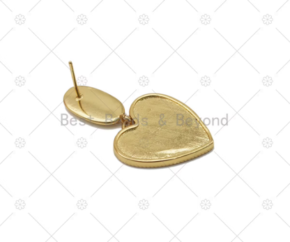Enamel Evil Eye on Heart Huggie Earrings, Sku#Y582