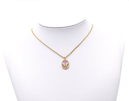 CZ Purple Enamel Butterfly Charm, Sku#Y598