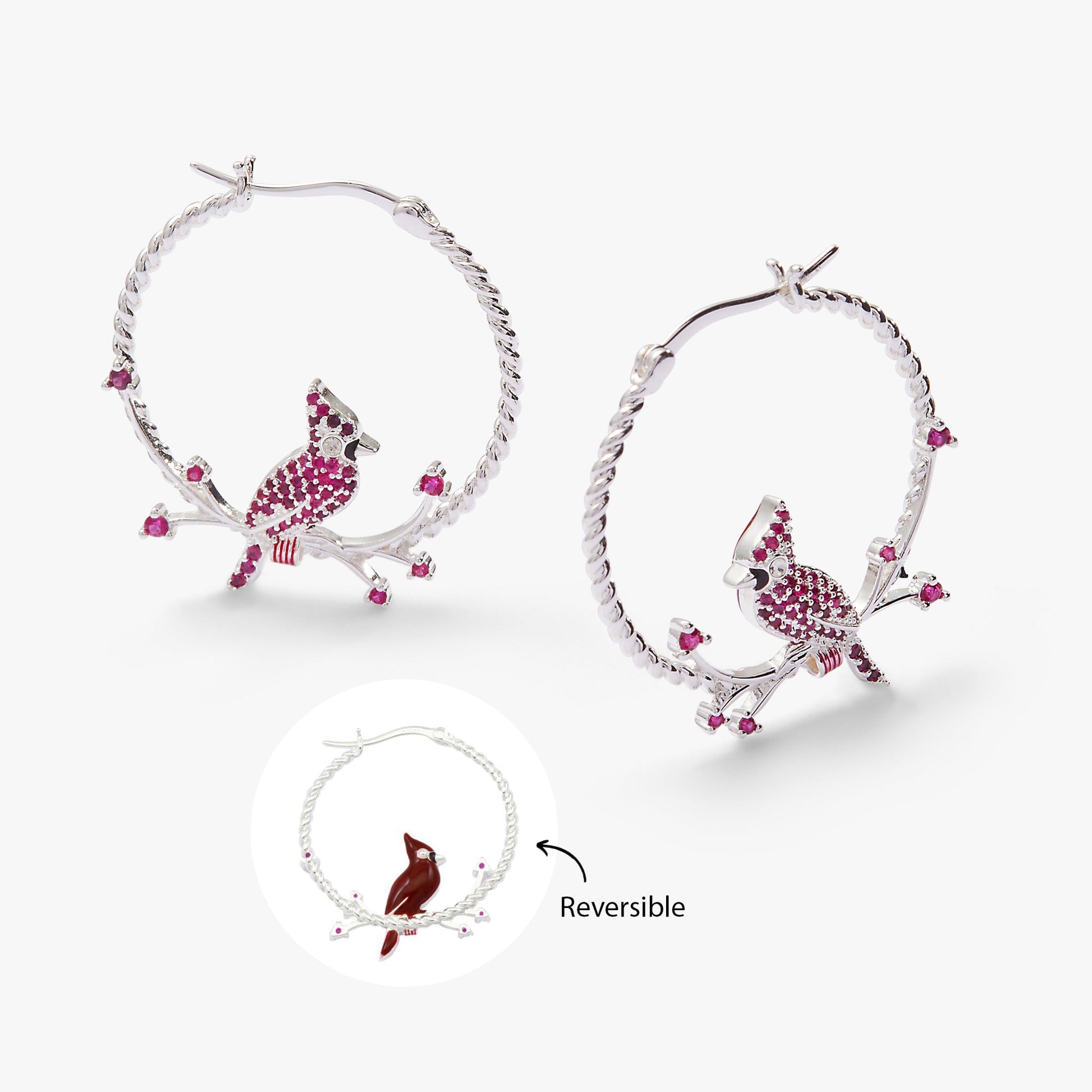 Cardinal Reversible Hoop Earrings ALEX AND ANI