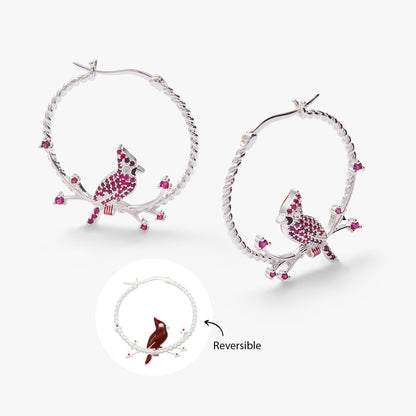 Cardinal Reversible Hoop Earrings ALEX AND ANI