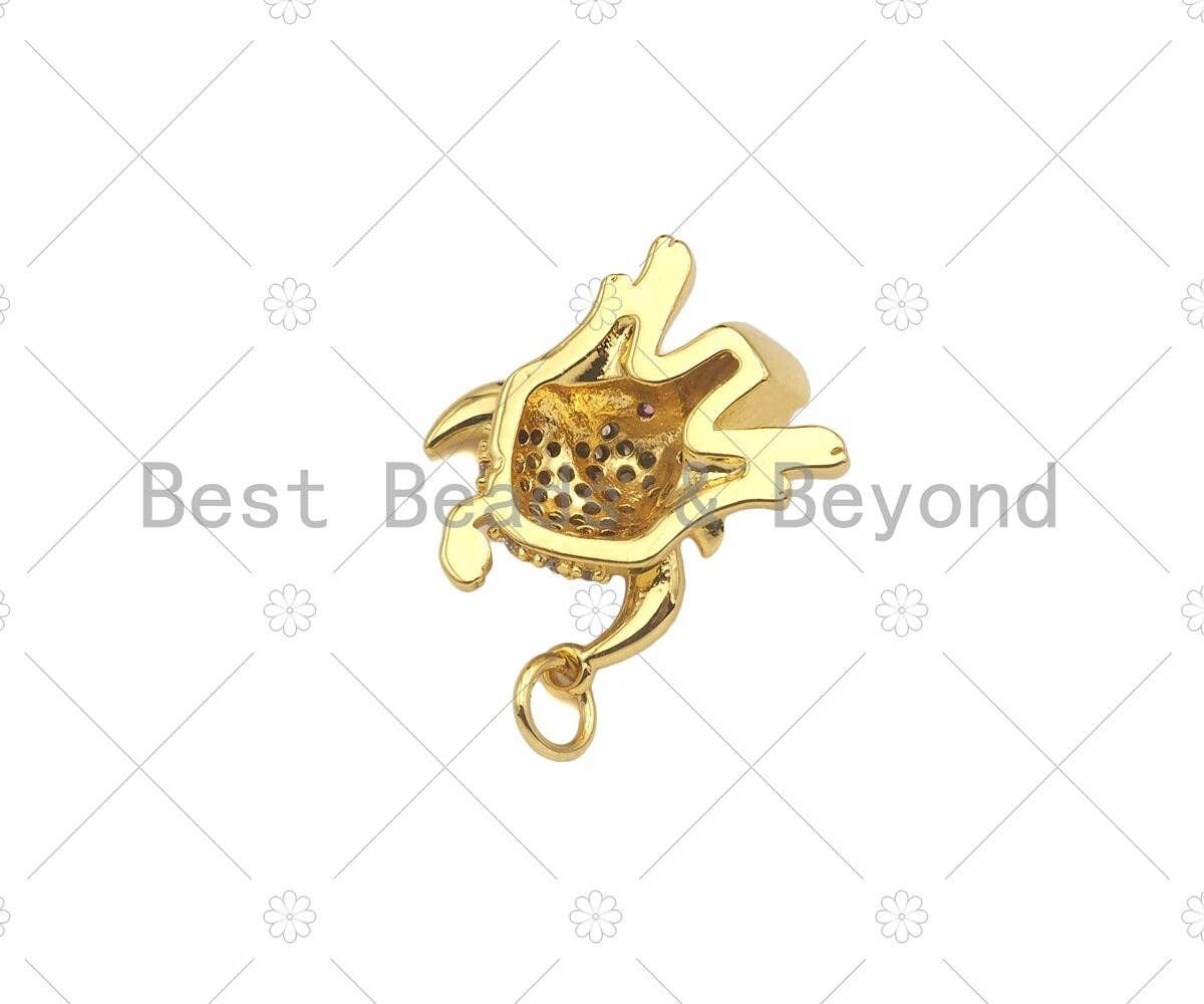 Gold Filled CZ Micro Pave Cow Head Shape Pendant, 18K Gold Filled Cow Head Charm, Necklace Bracelet Charm Pendant, 16x18mm, Sku#Y448