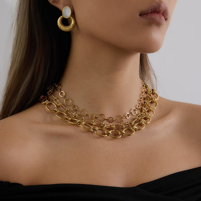 18K gold chain design simple and elegant necklace