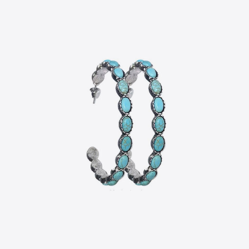 Turquoise C-Hoop Earrings Bumpkin Ranchwear
