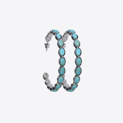 Turquoise C-Hoop Earrings Bumpkin Ranchwear