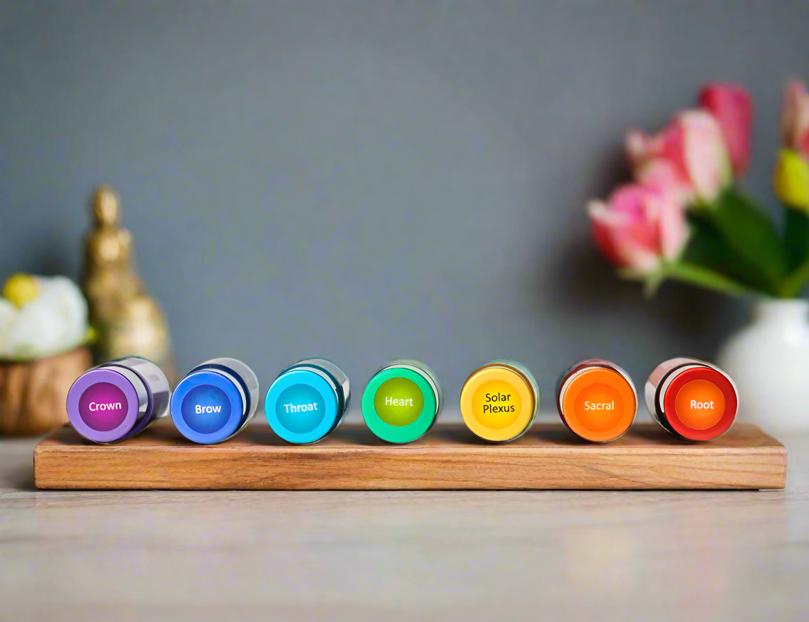 Chakra Balancing Elixirs - Essential Oils - 7 Roller Bottles Set Divine Light Codes