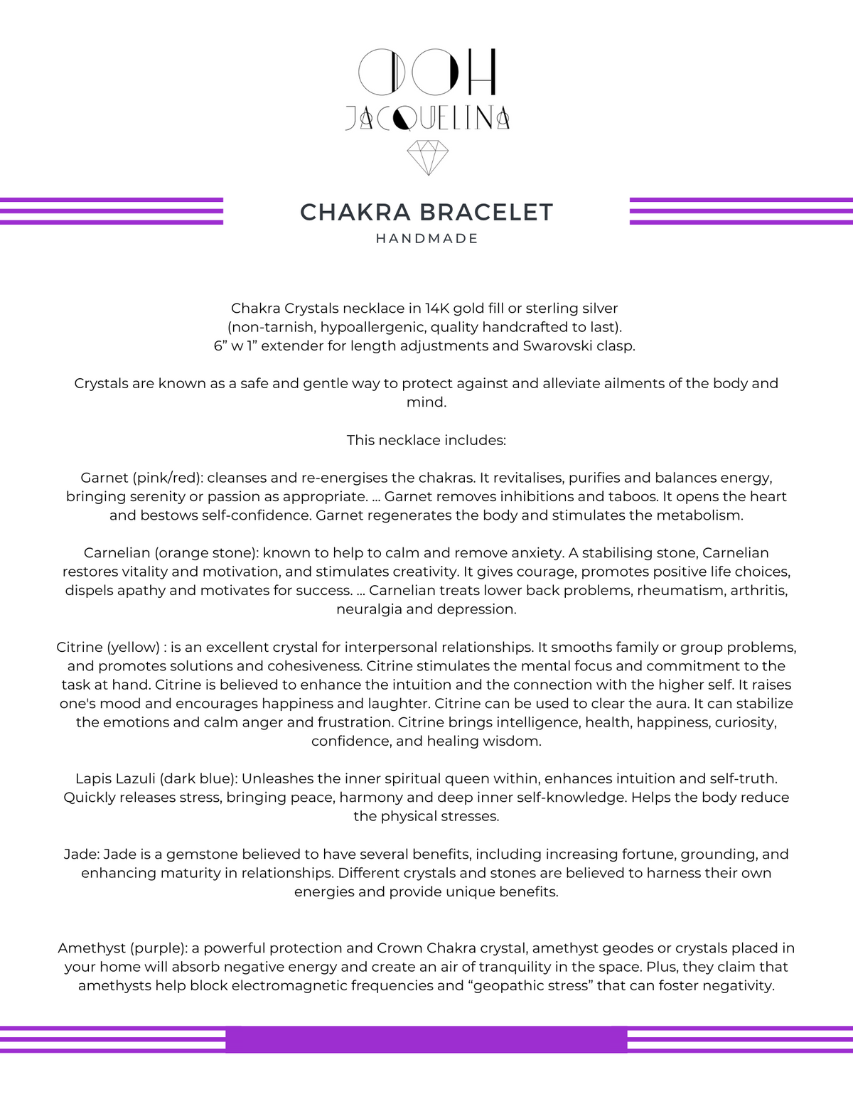 Chakra Stones Rainbow Bracelet with Swarovski Clasp