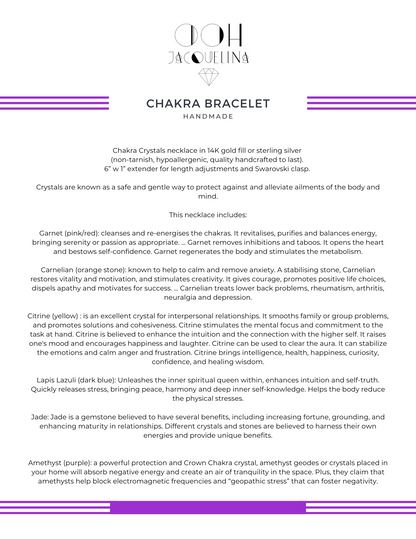 Chakra Stones Rainbow Bracelet with Swarovski Clasp