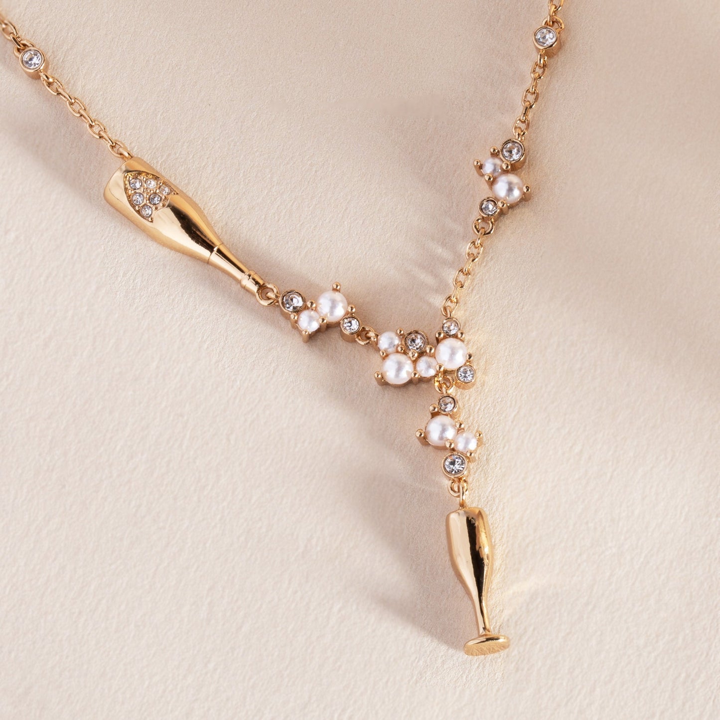 Champagne Pearl & Crystal Pendant Necklace ALEX AND ANI
