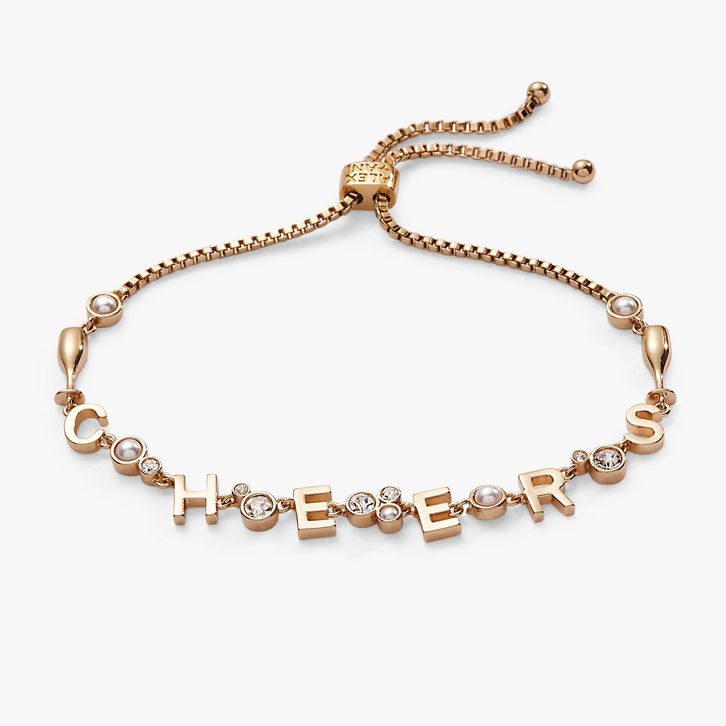 “Cheers” Champagne Inline Bolo Bracelet ALEX AND ANI
