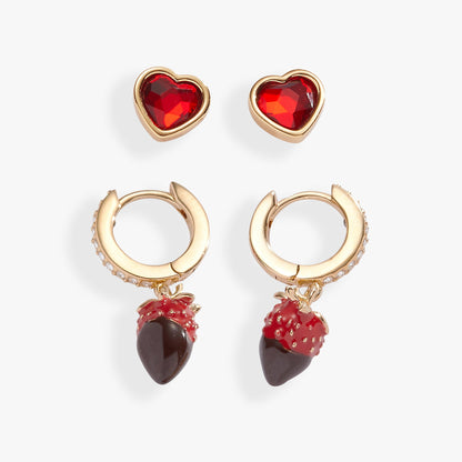 Chocolate-Covered Strawberry Earrings Set of 2 ALEX AND ANI